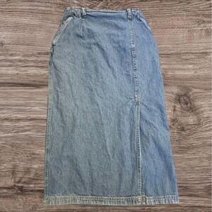 Rafaella Womens Denim Skirt Sz 12 Y2K Straight Jean Skirt Back Zip Straight Midi